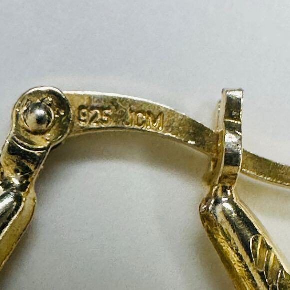 Bundle of Three Pairs of Gold Overlay Sterling Silver Hoop Earrings - Picture 5 of 7